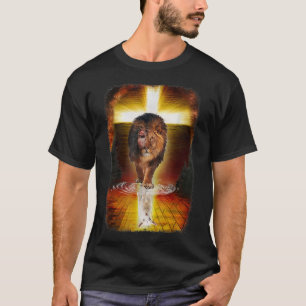 T-shirt Le Lion Et L'Agneau Jésus-Christ Croix Chrétien