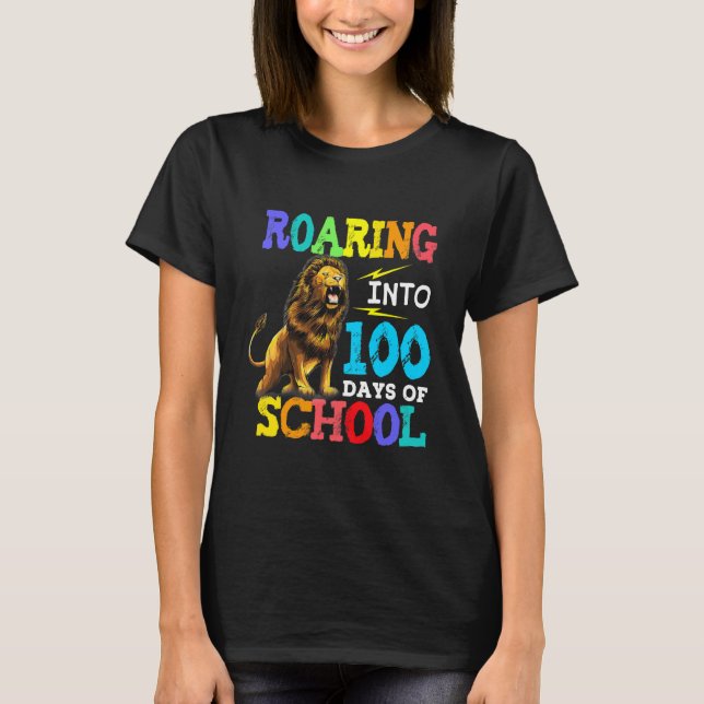 T-shirt Le Lion S'Enfonce Dans 100 Jours D'École (Devant)