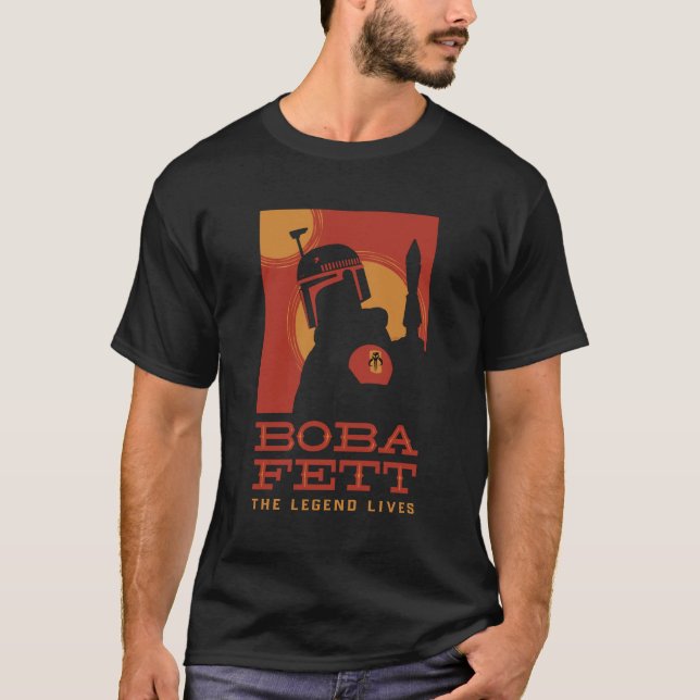 T-shirt Le livre de Boba Fett | Retro Boba Fett Outline (Devant)