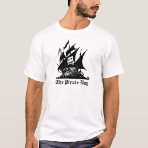 T-shirt le logo de bateau de pirate de baie de pirate