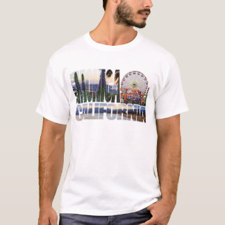 T-shirt Le logo de Santa Monica fleurit la plage de pilier