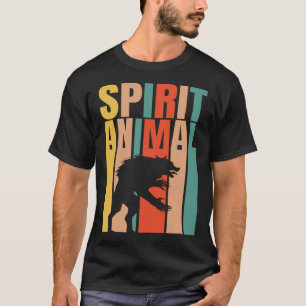 T-shirt Le loup-garou est mon animal spirituel Rétro