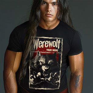T-shirt Le loup-garou rebondissant dans la Pleine lune Vin