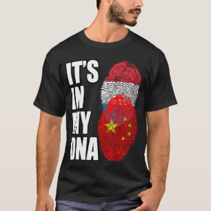 T-shirt Le Luxembourg Et La Chine Mélangent Le Drapeau Du