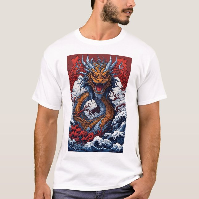 T-shirt Le majestueux dragon océanique (Devant)