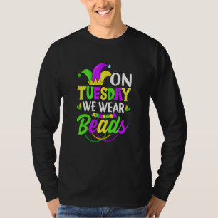 T-shirt Le mardi on porte des perles célébrations de Mardi