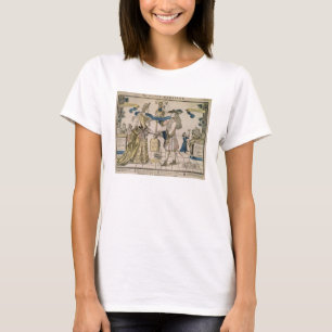 T-shirt Le mariage heureux (coupe de bois couleur pochoir)