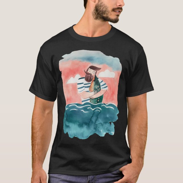 T-shirt Le marin aime le poisson (Devant)