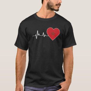 T-shirt Le Maroc Drapeau Les Tirs De Coeur Pour Les Maroca