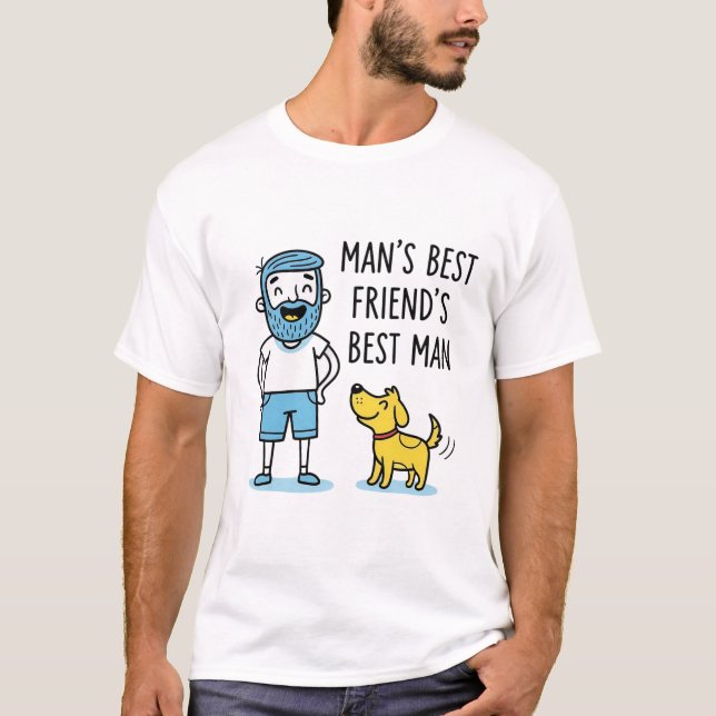 T-shirt Le meilleur ami de l'homme Le meilleur père de l'h (Devant)