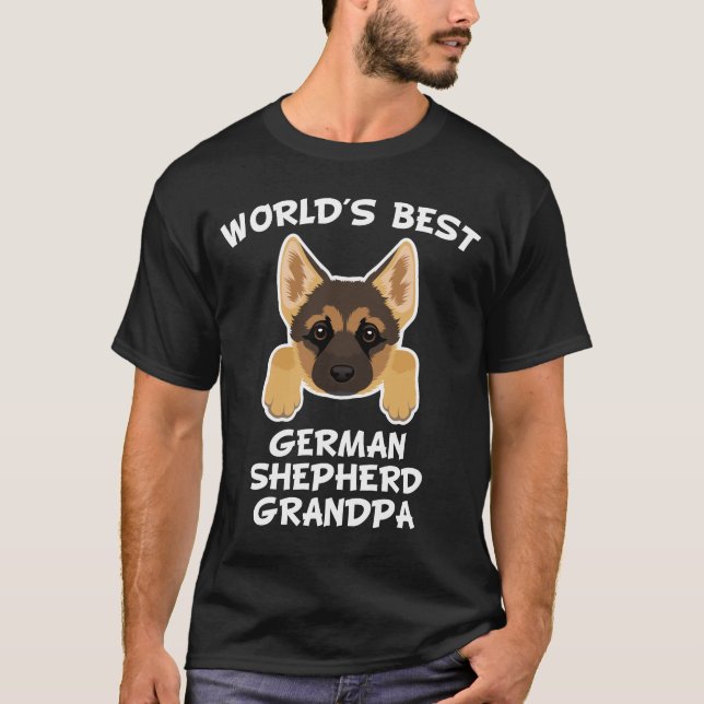 T-shirt Le meilleur grand-papa du berger allemand du monde (Devant)