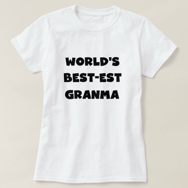 T-shirt Le meilleur Granma noir et blanc du monde (Design devant)