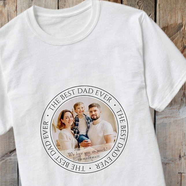 T-shirt Le meilleur papa jamais photo classique moderne (Créateur téléchargé)