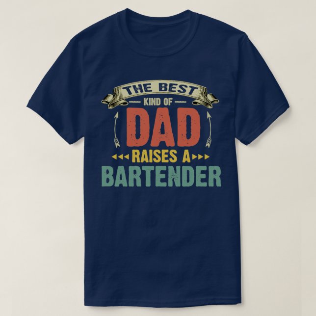 T-shirt Le Meilleur Père Lève Un Barman (Design devant)