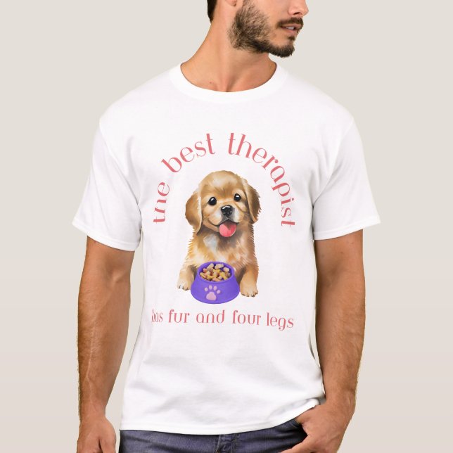 T-shirt Le meilleur thérapeute a quatre pattes et quatre f (Devant)