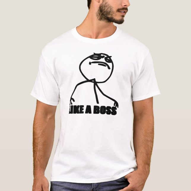 T-shirt le meme de rage aiment un patron (Devant)