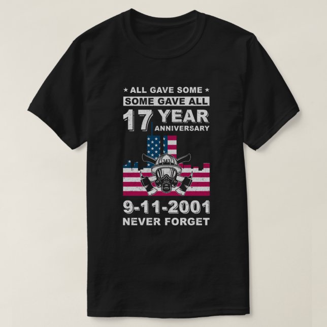 T-shirt Le mémorial du pompier 343 911 n'oublie jamais (Design devant)