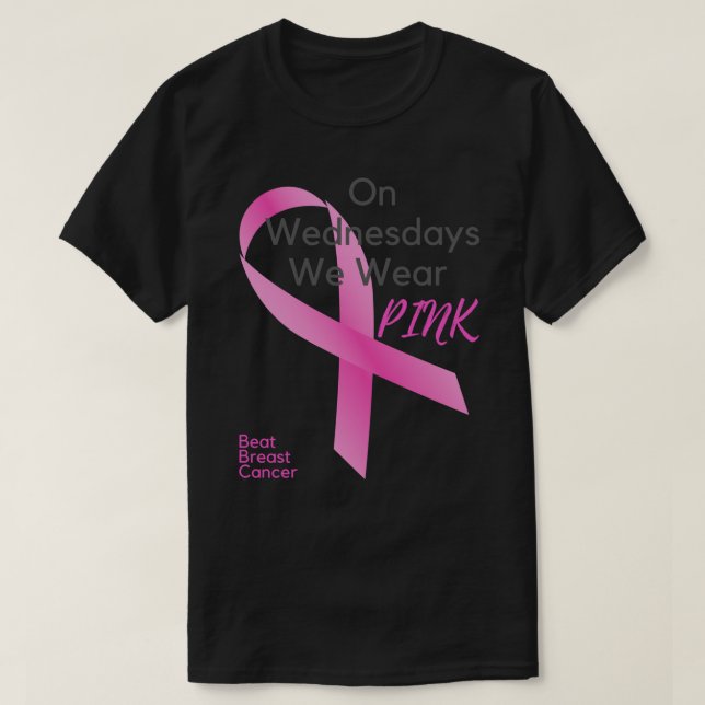 T-shirt Le mercredi nous portons PINK - Beat Breast Cancer (Design devant)