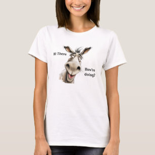 T-shirt Le mignon Donkey dit Salut, comment vas-tu.