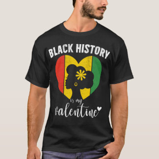 T-shirt Le Mois de l'Histoire Noire est mon coeur Valentin