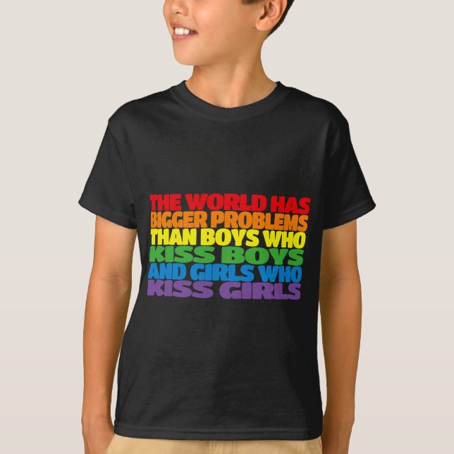 T-shirt Le monde a de plus gros problèmes Gay pride LGBTQ  (Devant)