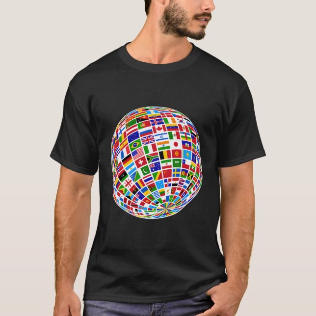 T-shirt Le Monde Du Monde Derrière Les Pays Du Monde (Devant)