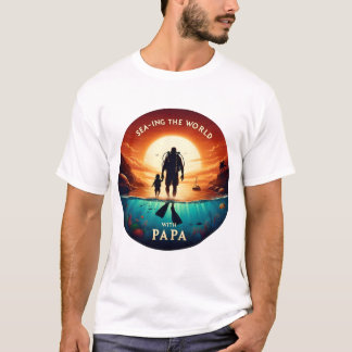 T-shirt Le monde maritime avec PAPA | Plongée papa