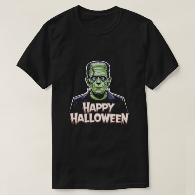 T-shirt Le monstre de Frankenstein : Joyeux Halloween (Design devant)