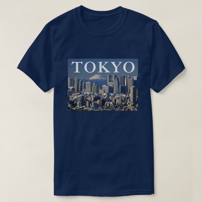 T-shirt Le Mont Fuji | Shinjuku District Skyline Tokyo Jap (Design devant)