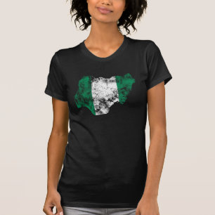 T-shirt Le Nigéria a affligé le drapeau