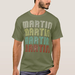 T-shirt Le Nom Est Martin Dans Retro Vintage Disco Funny