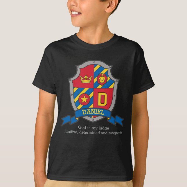 T-shirt Le nom et la signification des garçons D de Daniel (Devant)