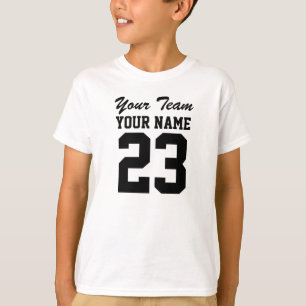T-shirt Le nombre fait sur commande de nom d'équipe badine