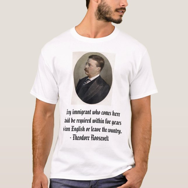 T-shirt Le nounours R, chaque immigré qui vient ici (Devant)