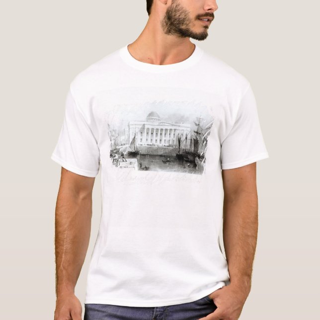T-shirt Le nouveau bureau de douane, Liverpool, c.1830 (Devant)