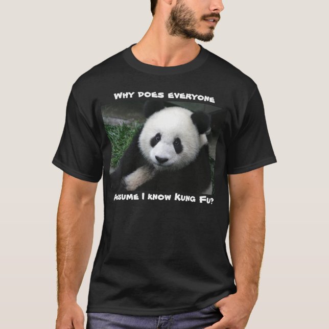 T-shirt Le panda ne sait pas l'obscurité de chemise de (Devant)