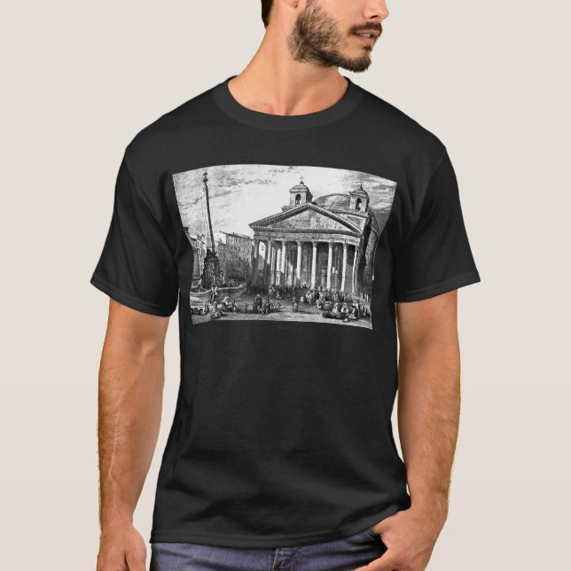 T-shirt Le Panthéon à Rome, dessinant par Leitch (Devant)