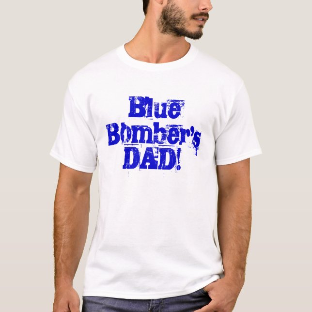 T-shirt Le PAPA de bombardier bleu ! (Devant)