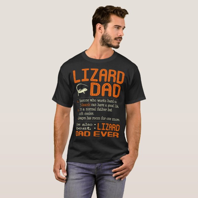 T-shirt Le papa de lézard aiment le père normal beaucoup (Devant entier)