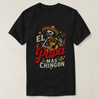 T-shirt Le Papa Le Plus Génial Mariachi Squelette Dad Mexi