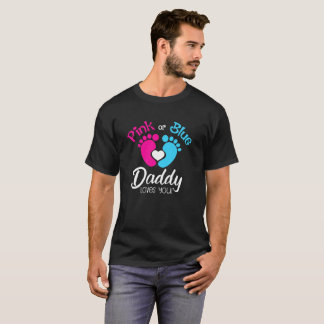 T-shirt le papa rose ou bleu vous aime chemise
