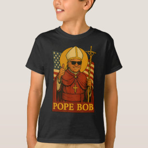 T-shirt Le Pape Léon Bob Premier Pape Américain Vintage Pa