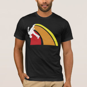 T-shirt le parkour raye des couleurs chaudes