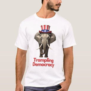 T-shirt Le parti républicain, Eléphant, piétine la démocra