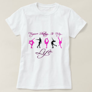 T-shirt Le patinage artistique est ma vie - ROSE et NOIR