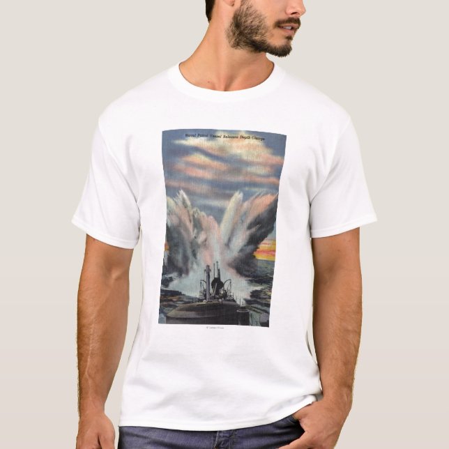 T-shirt Le patrouilleur naval libère la grenade (Devant)