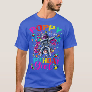 T-shirt Le Pavot De L'Anniversaire De La Fille Astronaut L