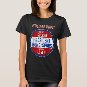 T-shirt Le perdant anti-Trump nous respectons nos militair