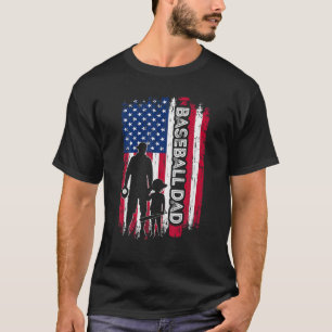 T-shirt Le père du joueur de baseball DAD USA Flag