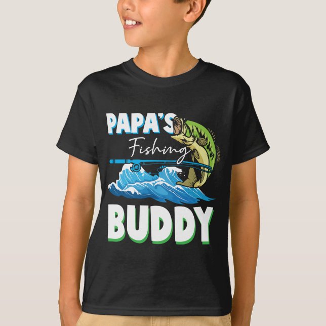 T-shirt Le père et le fils Pêcheur papa (Devant)